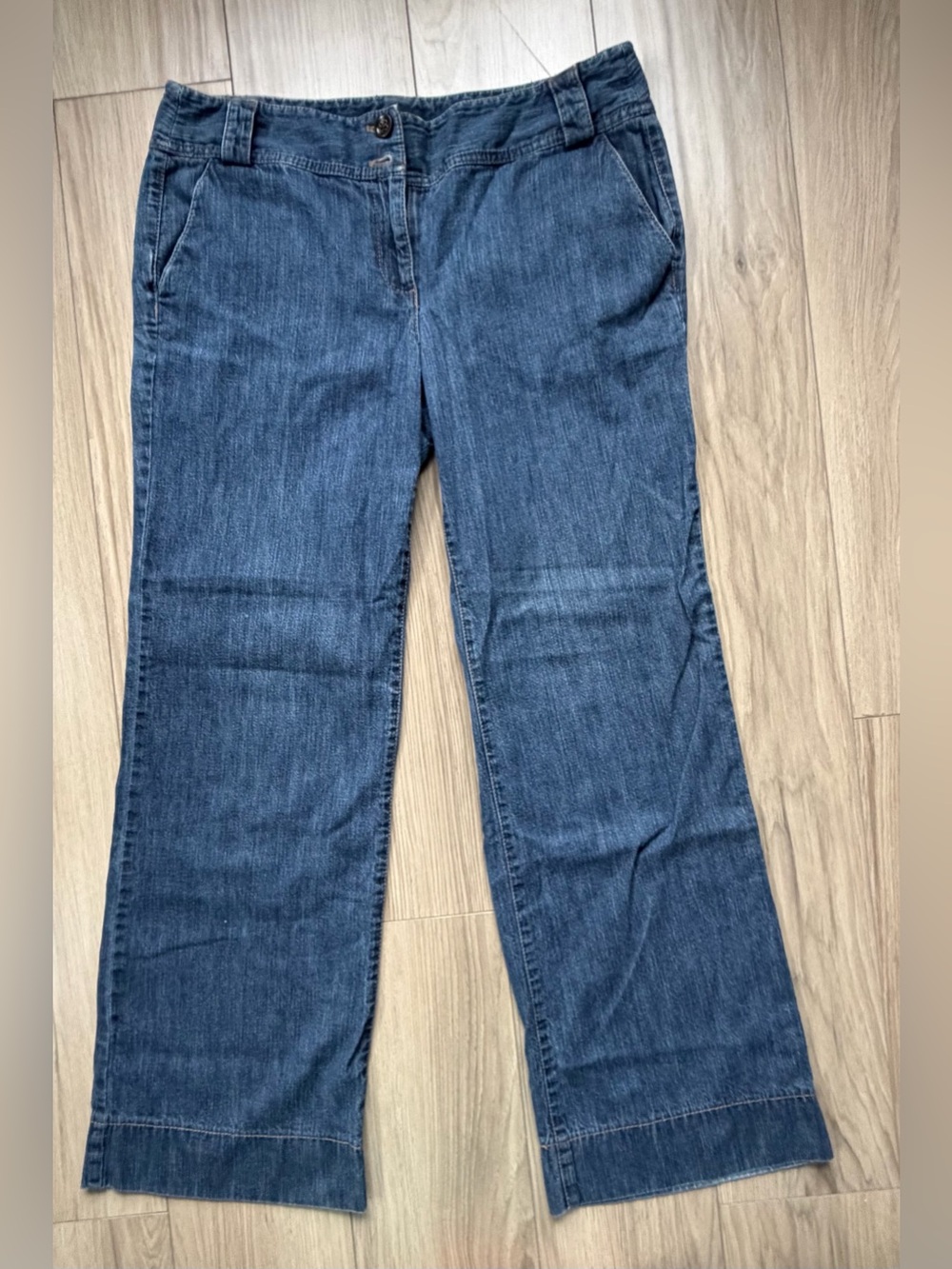 LOFT Mid Rise Wide Leg Jeans Sz 10 Med Wash
